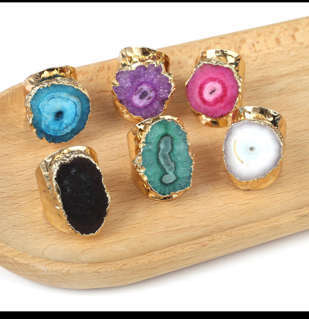 Druzy Agate Chunky Rings