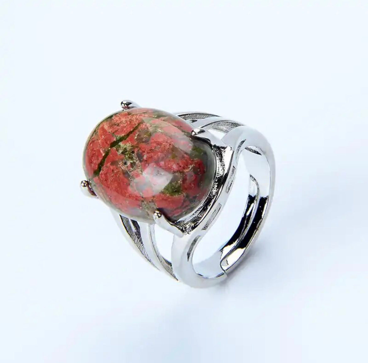 Crystal Rings- Silver- Adjustable