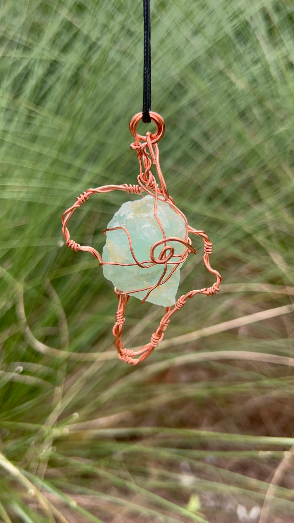 Copper Wrapped - Green Calcite in Africa