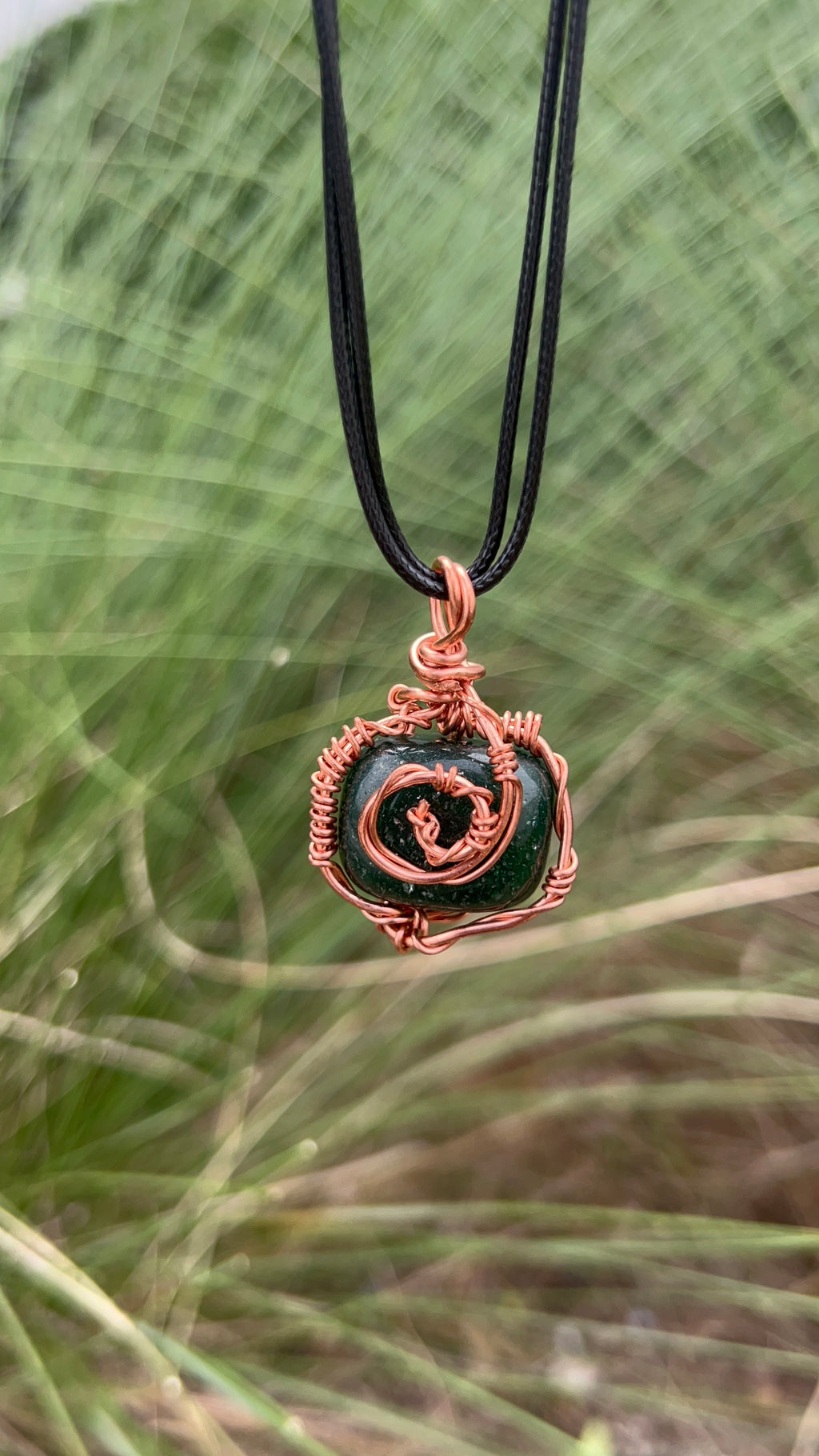Copper Wrapped - Green Jade