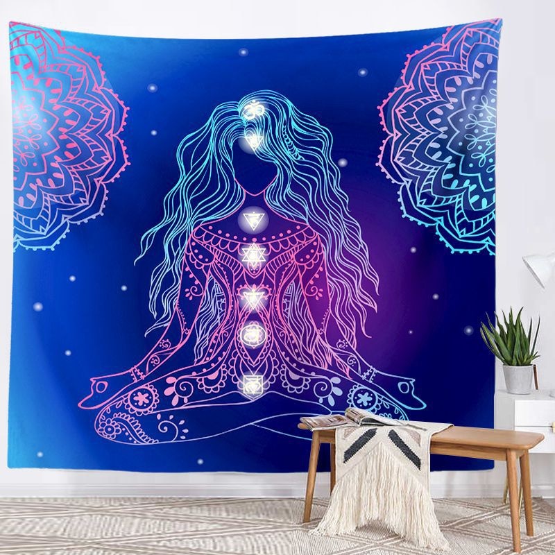 Spiritual Wall Tapestry - Chakra-Buddah-lotus-sacred geometry