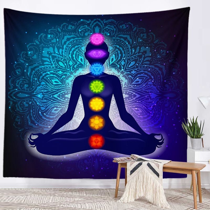 Spiritual Wall Tapestry - Chakra-Buddah-lotus-sacred geometry