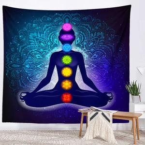 Spiritual Wall Tapestry - Chakra-Buddah-lotus-sacred geometry