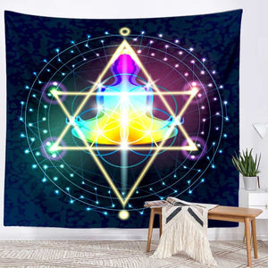 Spiritual Wall Tapestry - Chakra-Buddah-lotus-sacred geometry
