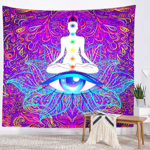 Spiritual Wall Tapestry - Chakra-Buddah-lotus-sacred geometry