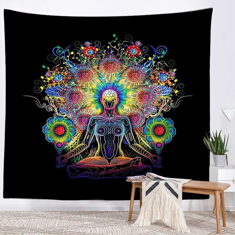 Spiritual Wall Tapestry - Chakra-Buddah-lotus-sacred geometry