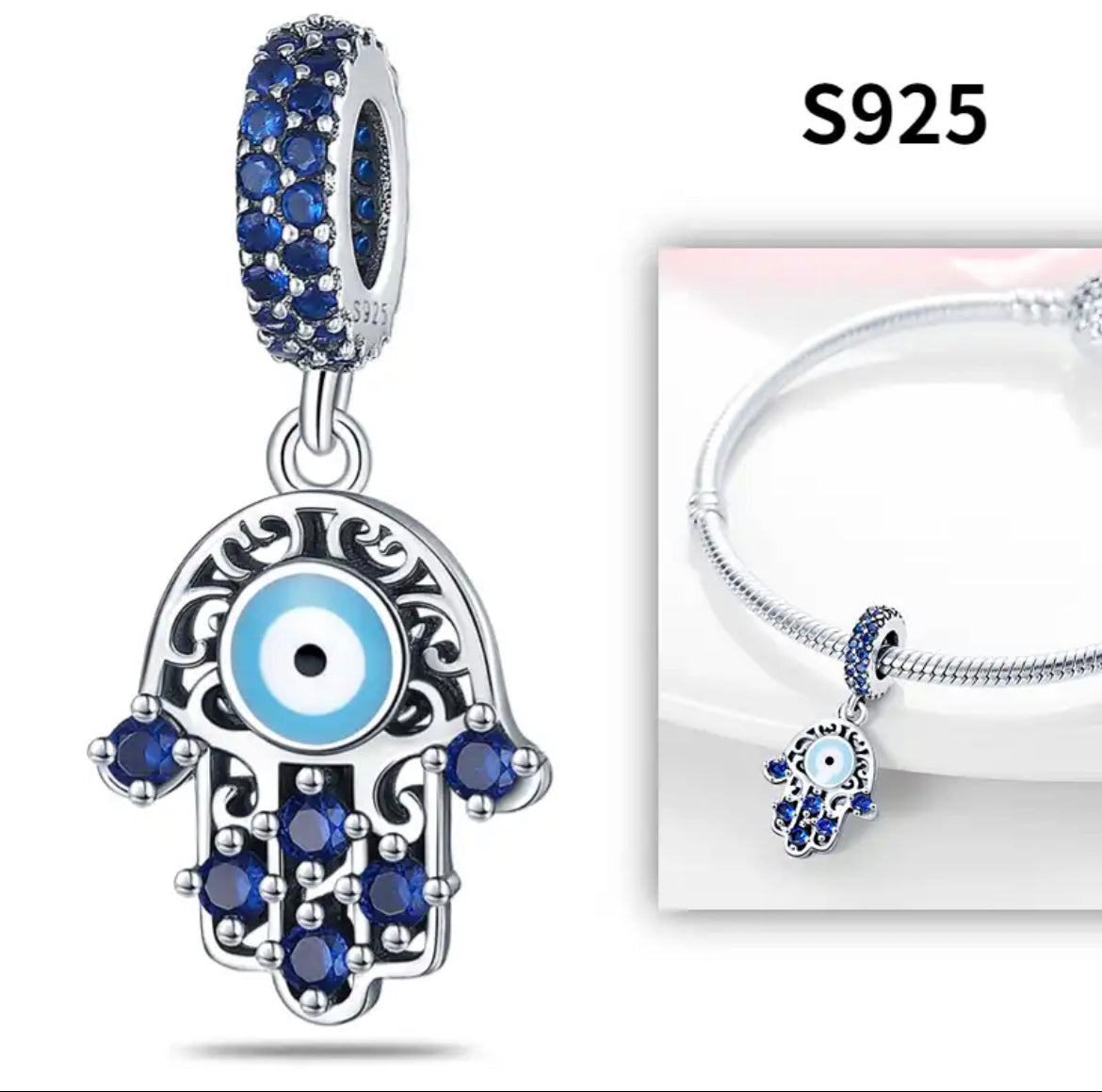 Evil Eye Charm Bracelet-Sterling Silver 925