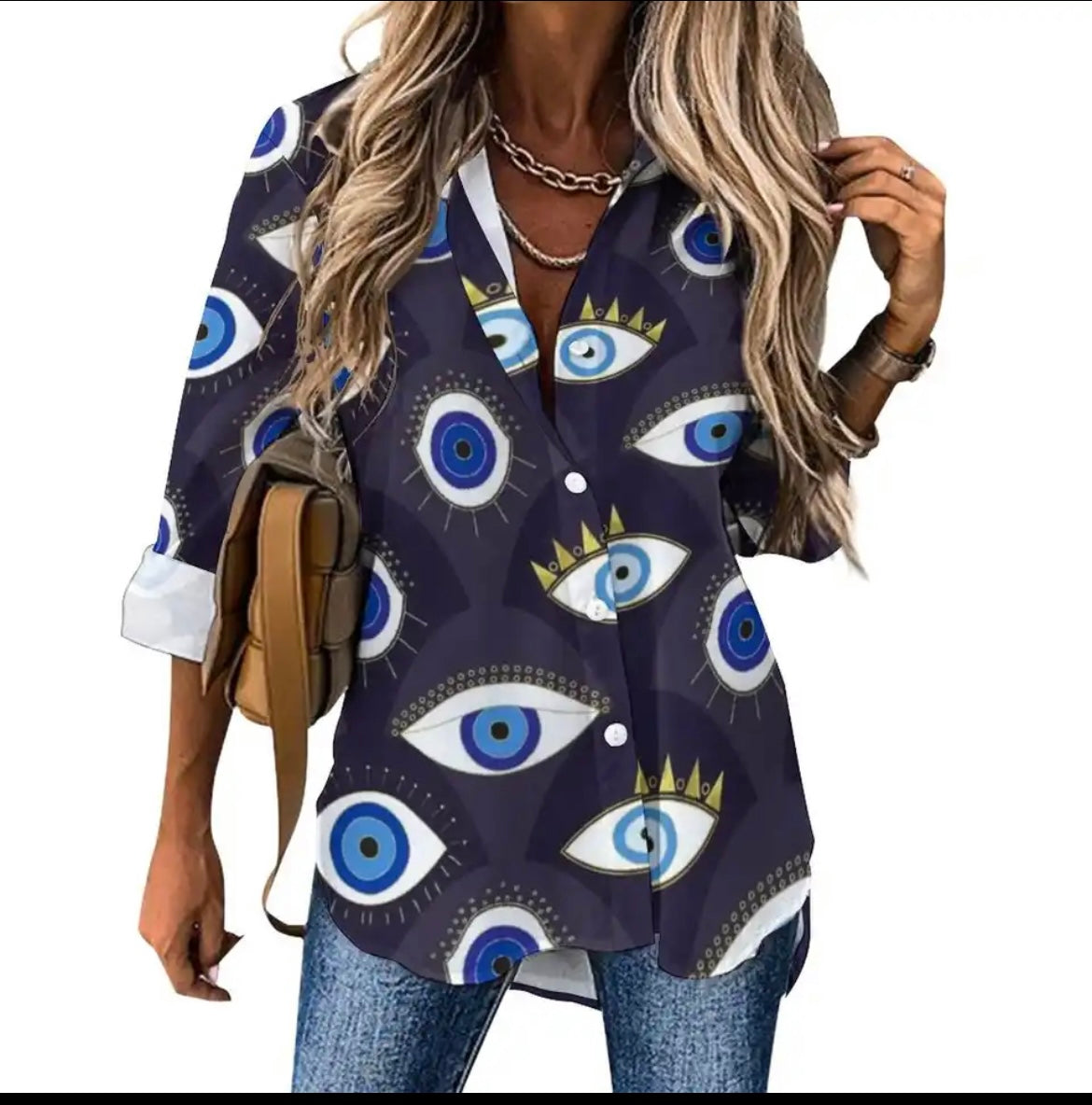 Evil Eye Button Down