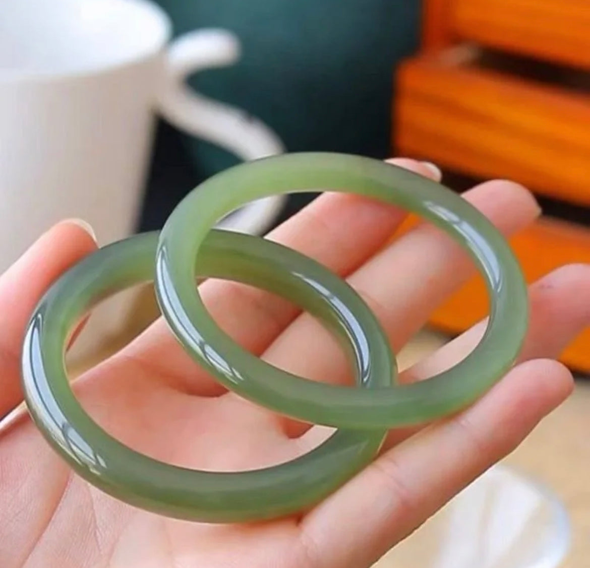 Jade Bangles- Natural Nephrite Heitian Jade