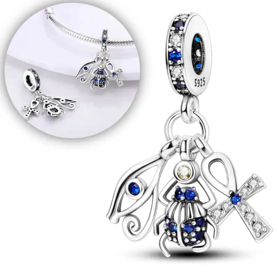 Evil Eye Charm Bracelet-Sterling Silver 925