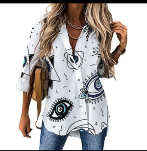 Evil Eye Button Down