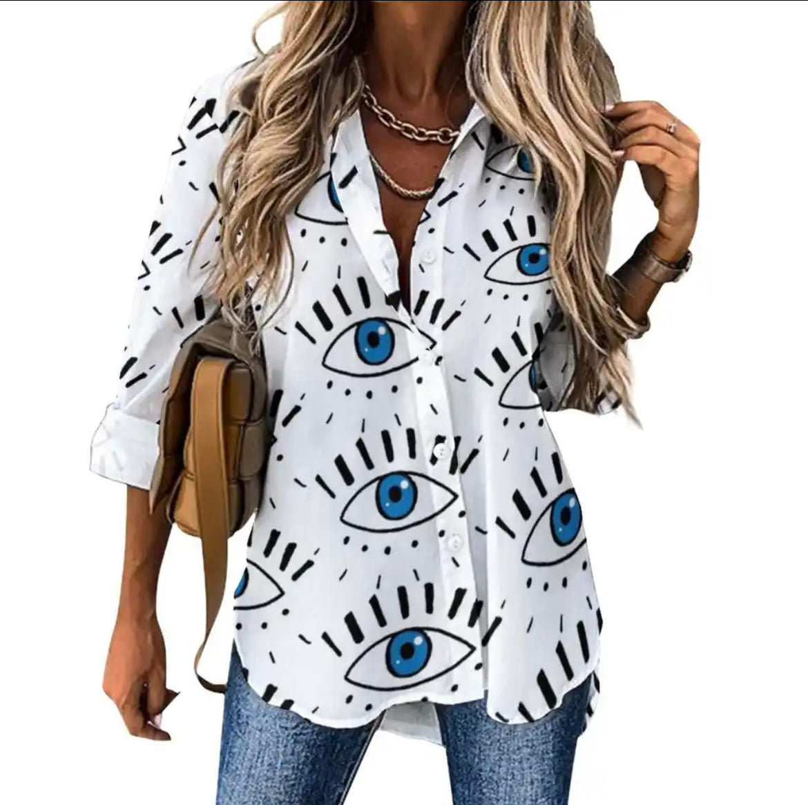 Evil Eye Button Down