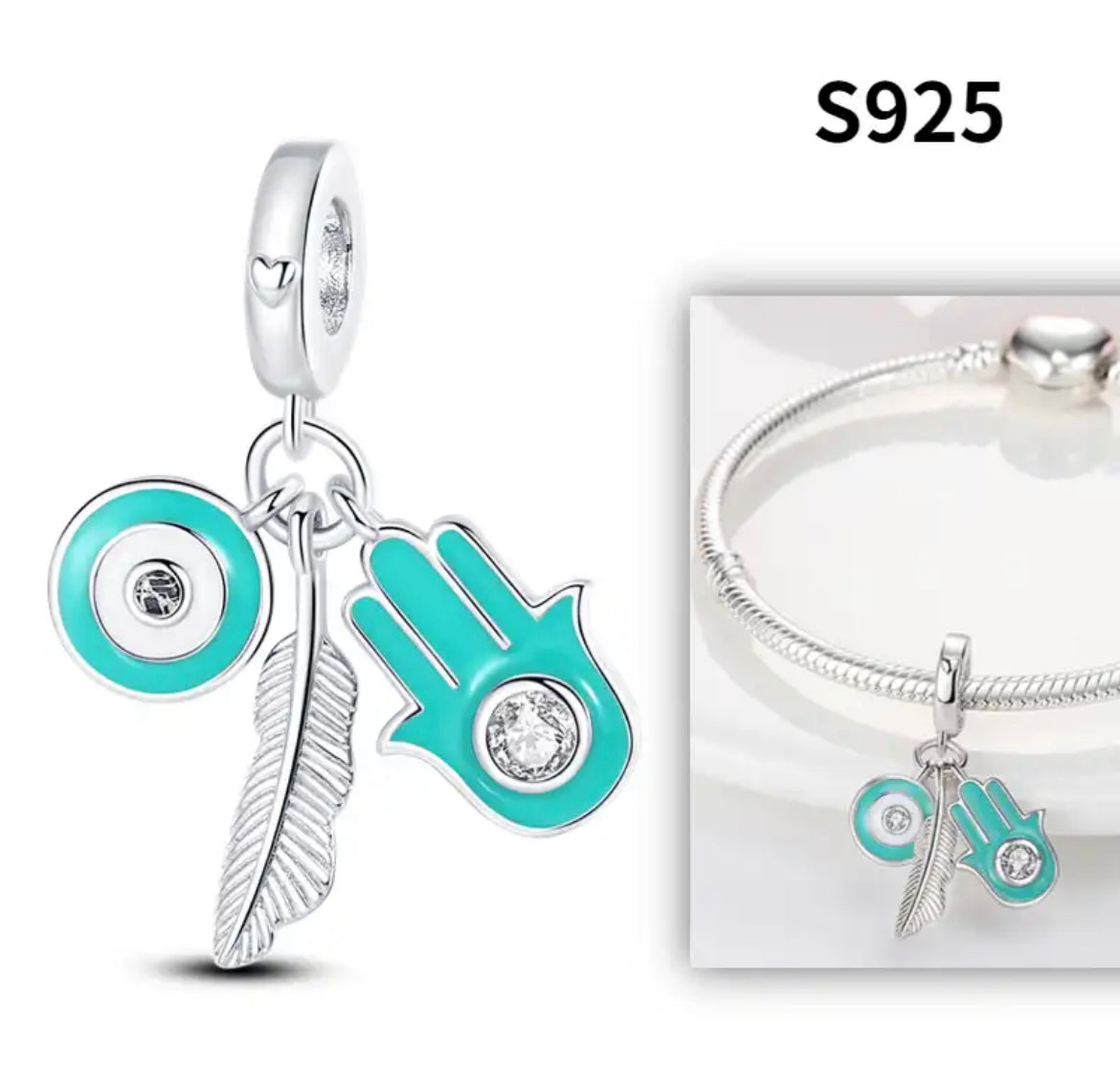 Evil Eye Charm Bracelet-Sterling Silver 925