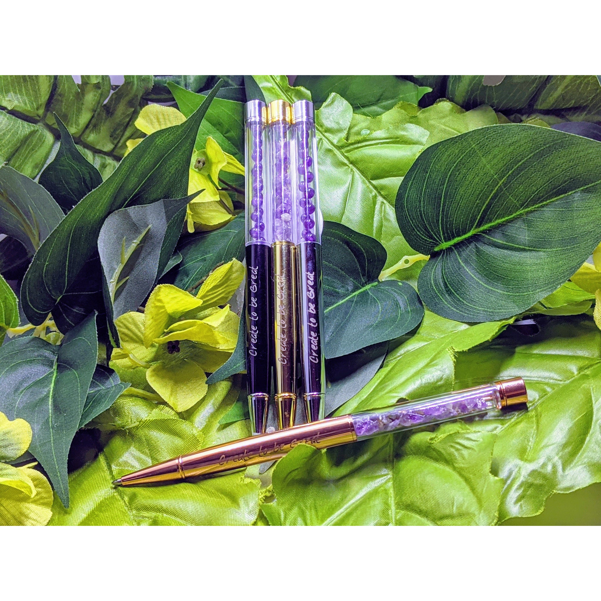 Amethyst Crystal filled Affirmation Wand Pen| Manifestation Tools |