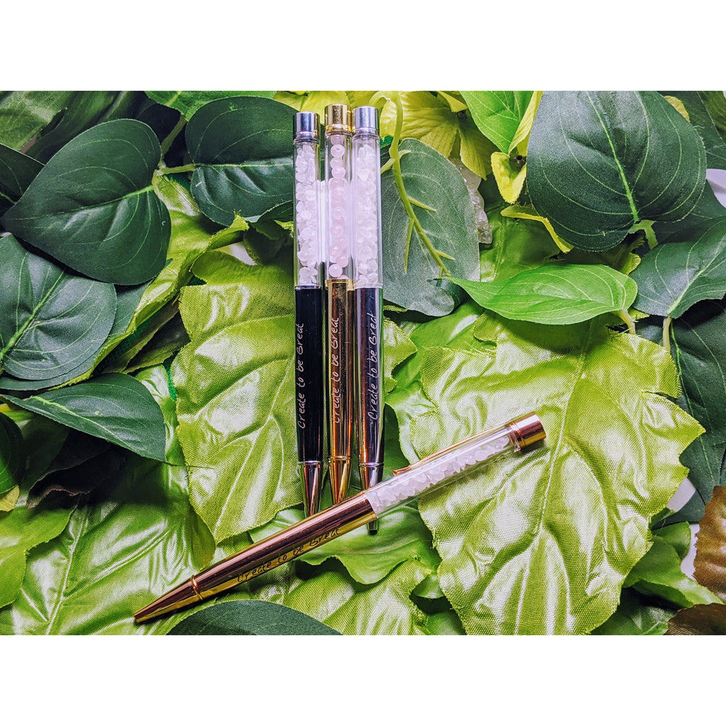Tiger's Eye, Amethyst , Rose Quartz Clear Rock Quartz , Red Jasper, Green Aventurine, Citrine ,Black Obsidian Affirmation Empower Gem Crystal ballpoint pen, Affirmation Wands Metaphysical ,chakra healing, crystal healing , positve energy pens 