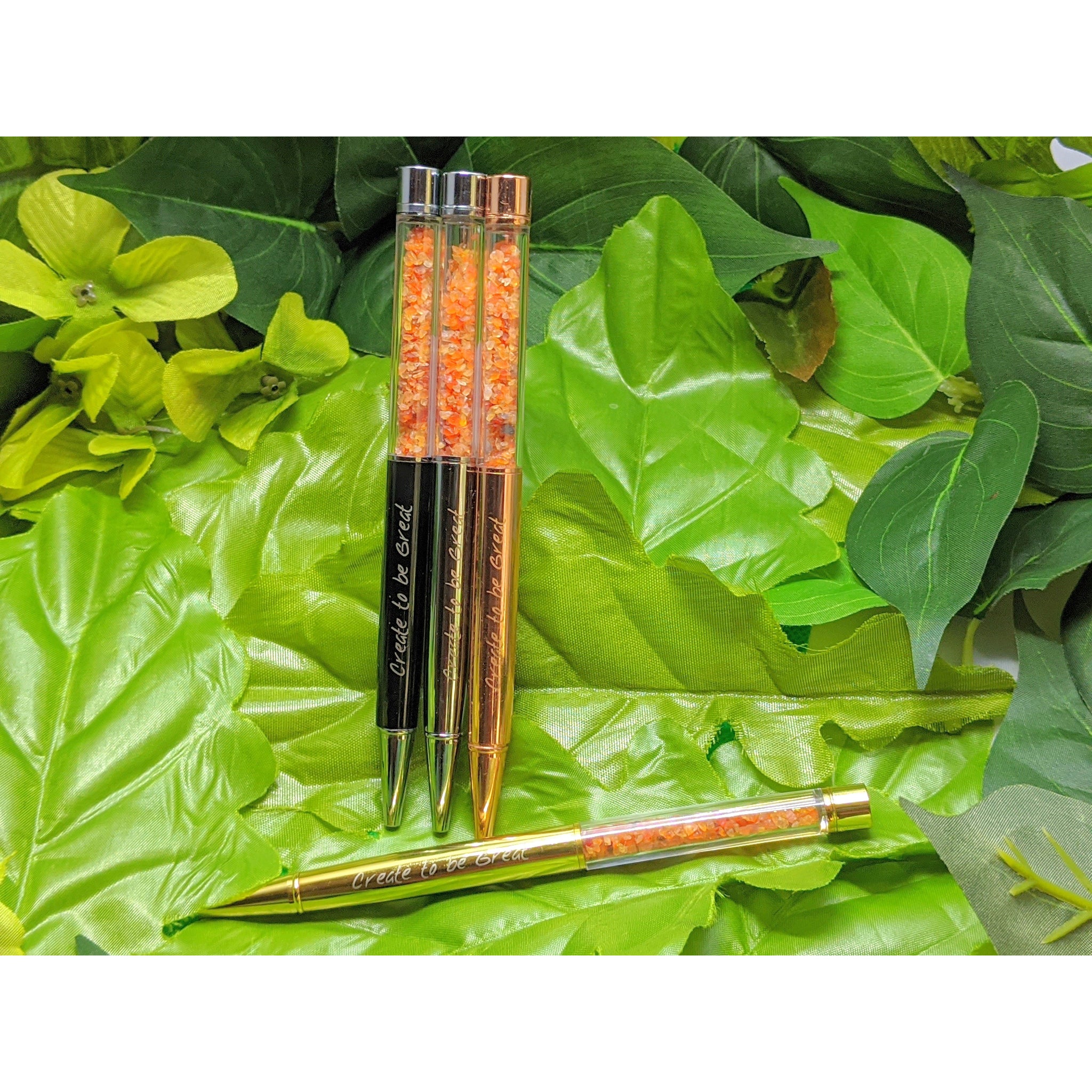 Carnelian Crystal filled Affirmation Wand Pen| Manifestation Tools |