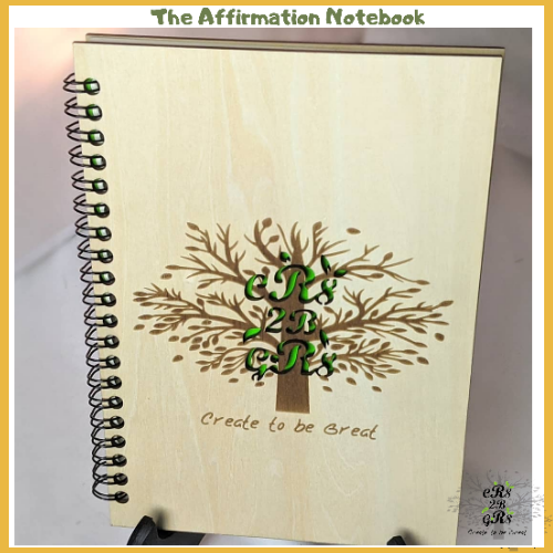 Affirmation positive Empowering Motivational encouraging manifestation law of attraction Notebook, journal, spell book, diary , wooden natural, nature