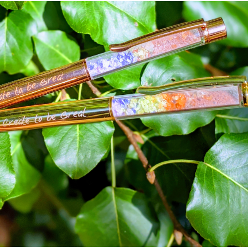 Chakra Crystals filled Affirmation Wand Pen | Manifestation Tools |