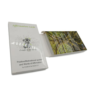 Affirmation Cards by Create to be Great. Positive Affirmations, Motivational/inspirational quotes, reprogramming your mind, Law of Attraction. Manifestation Tools