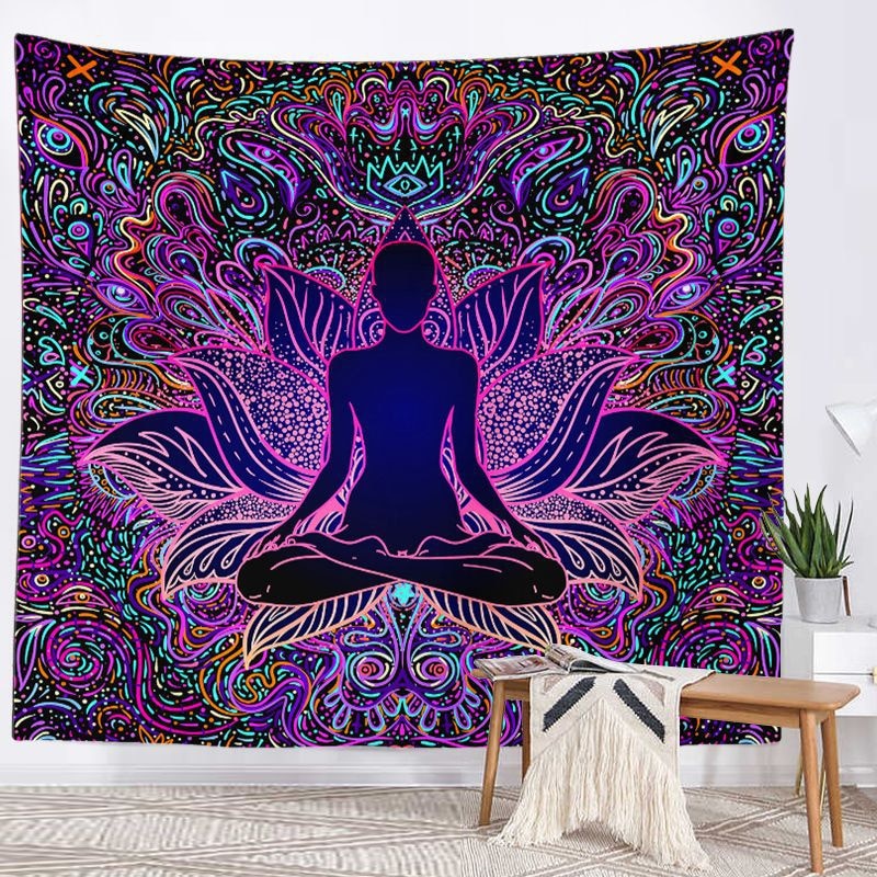 Spiritual Wall Tapestry - Chakra-Buddah-lotus-sacred geometry