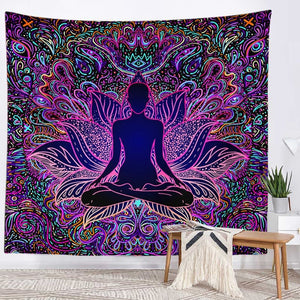 Spiritual Wall Tapestry - Chakra-Buddah-lotus-sacred geometry