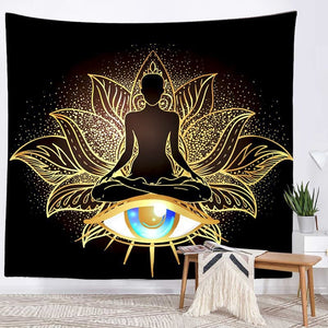 Spiritual Wall Tapestry - Chakra-Buddah-lotus-sacred geometry