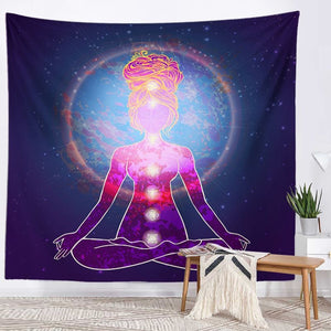 Spiritual Wall Tapestry - Chakra-Buddah-lotus-sacred geometry
