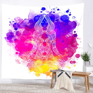 Spiritual Wall Tapestry - Chakra-Buddah-lotus-sacred geometry